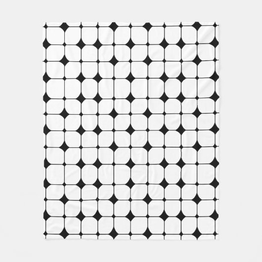 Middenmidden - zwart wit geometrisch patroon fleece deken (Voorkant)