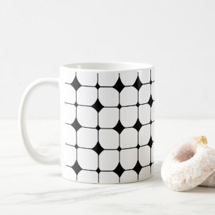 Middenmidden - zwart wit geometrisch patroon koffiemok