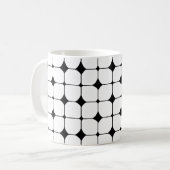 Middenmidden - zwart wit geometrisch patroon koffiemok (Voorkant links)