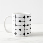 Middenmidden - zwart wit geometrisch patroon koffiemok (Links)