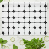 Middenmidden - zwart wit geometrisch patroon theedoek (Gevouwen)