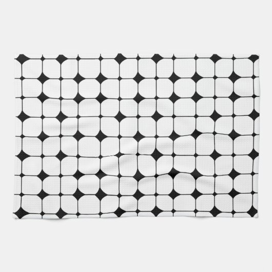 Middenmidden - zwart wit geometrisch patroon theedoek (Horizontaal)