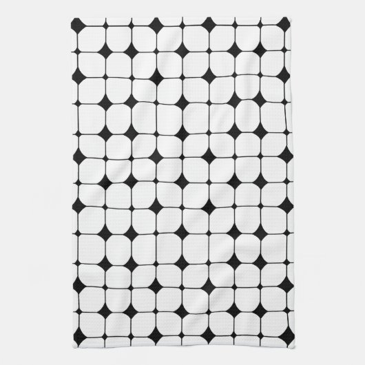 Middenmidden - zwart wit geometrisch patroon theedoek (Verticaal)