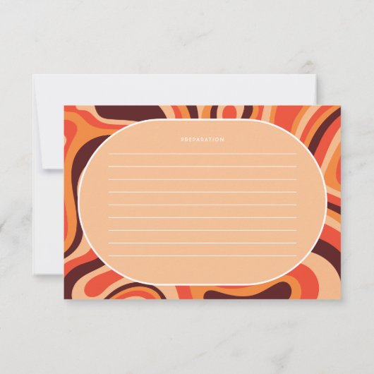 Middenmodern Oranje retro boogrecept Kaarten (Achterkant)