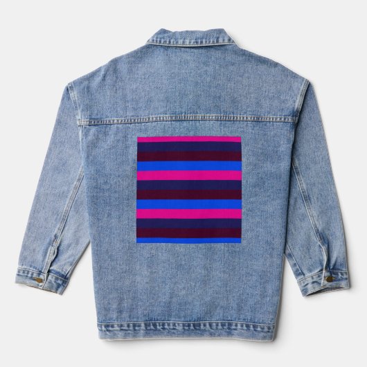 Middennacht neon strepen denim jacket (Achterkant)