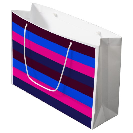 Middennacht neon strepen groot cadeauzakje (Voorkant Gekanteld)