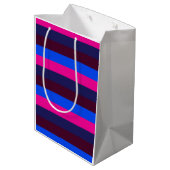 Middennacht neon strepen medium cadeauzakje (Achterkant Gekanteld)