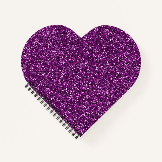 Middennacht Paarse Glitter Notitieboek (Voorkant)