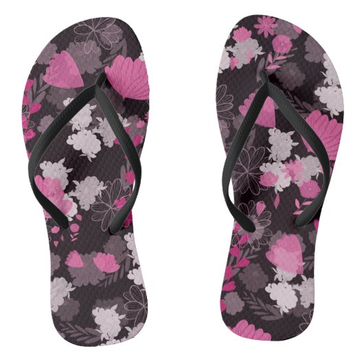 Middennachtbloemen Teenslippers (Voetbed)