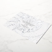 Middennachtsterren Maan Zon Hemelse Trouw Zilver Folie Uitnodiging (Gedraaid)