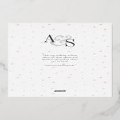 Middennachtsterren Maan Zon Hemelse Trouw Zilver Folie Uitnodiging (Achterkant)