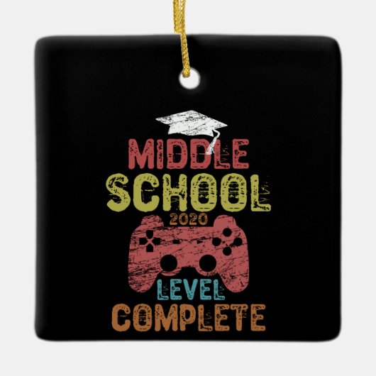 Middenschool 2020 Niveau voltooid Keramisch Ornament (Voorkant)