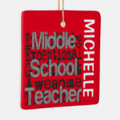 Middenschool Docent Extraordinaire CUSTOM Keramisch Ornament (Rechts)
