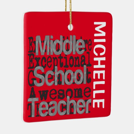 Middenschool Docent Extraordinaire CUSTOM Keramisch Ornament (Rechts)