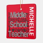 Middenschool Docent Extraordinaire CUSTOM Keramisch Ornament (Links)