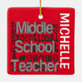 Middenschool Docent Extraordinaire CUSTOM Keramisch Ornament (Achterkant)