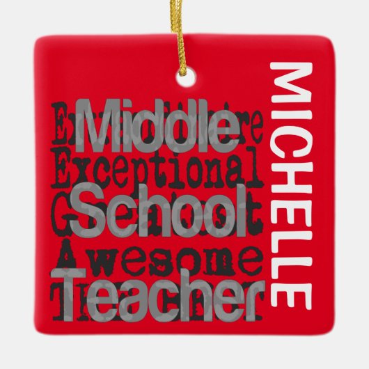 Middenschool Docent Extraordinaire CUSTOM Keramisch Ornament (Voorkant)