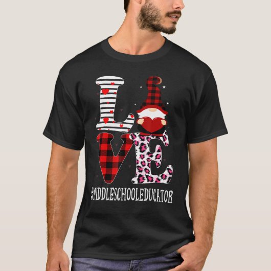 Middenschool Educator Love Leopard Appreciation V T-shirt (Voorkant)