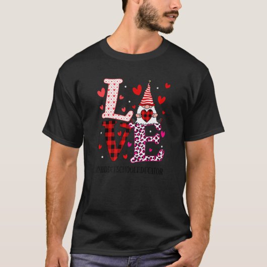 Middenschool Educator Love Leopard Appreciation V T-shirt (Voorkant)