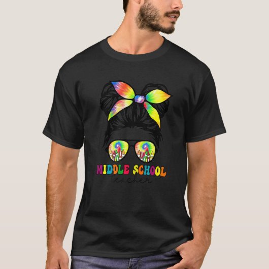 Middenschool leraar boodschapper Bun Groovy eerste T-shirt (Voorkant)