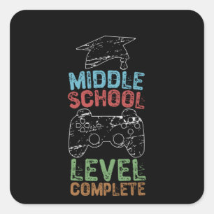 Middenschool voltooid vierkante sticker
