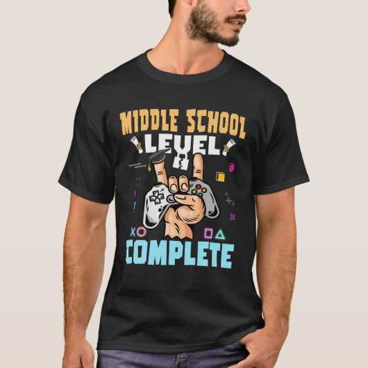 Middenschoolniveau Complete Afstuderen gamerklasse T-shirt (Voorkant)