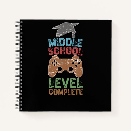 Middenschoolniveau voltooid - Afstuderen cadeau Notitieboek (Voorkant)