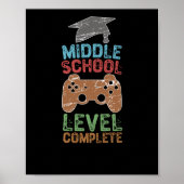 Middenschoolniveau voltooid - Afstuderen cadeau Poster (Voorkant)