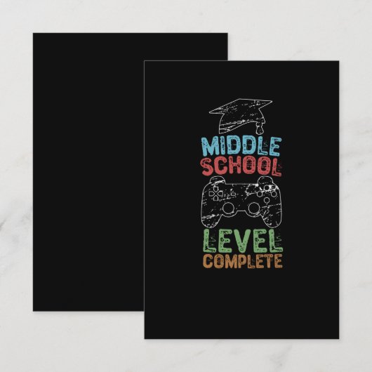 Middenschoolniveau voltooid bedankkaart (Voorkant / Achterkant)