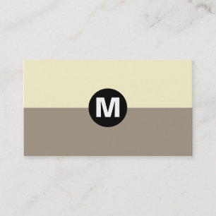 Middenstip Monogram - 2 Tinten Lichtbruin en Crème Visitekaartje