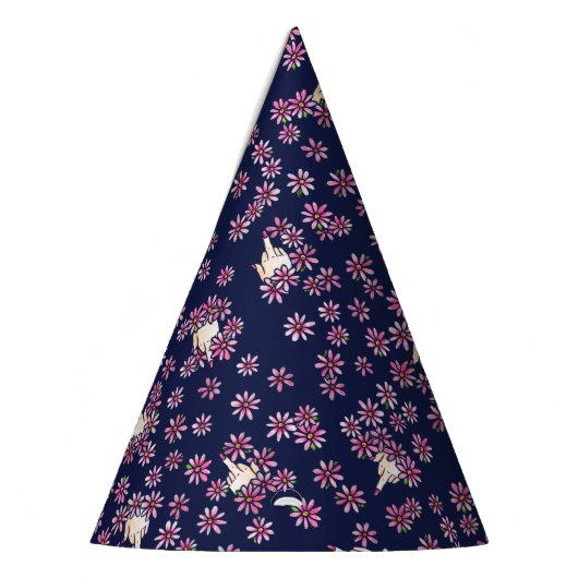 Middenvinger bloemig feesthoedjes (Links)