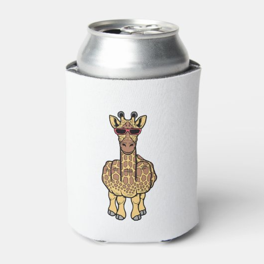 Middenvinger Giraffe Funny Offensive Rude Safari Blikjeskoeler (Blikje Voorkant)