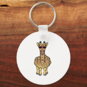 Middenvinger Giraffe Funny Offensive Rude Safari Sleutelhanger (Voorkant)