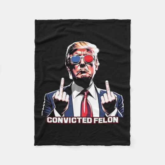 Middenvinger Ik stem op de veroordeelde misdadiger Fleece Deken (Voorkant)