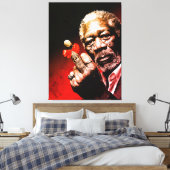 Middenvinger Kunst met Rode Strik Canvas Afdruk (Insitu (Slaapkamer))