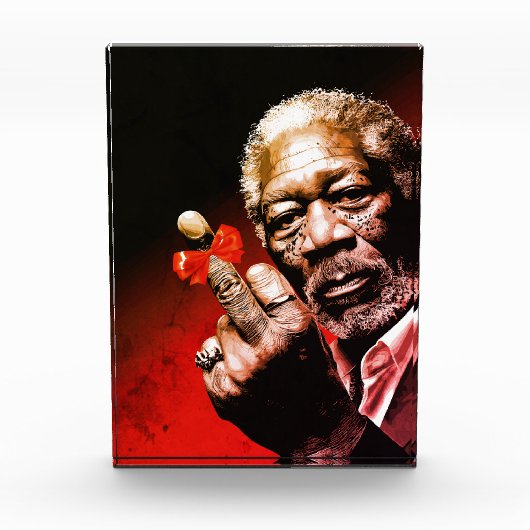 Middenvinger Kunst met Rode Strik Fotoblokken (Voorkant)