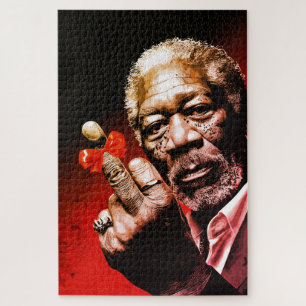 Middenvinger Kunst met Rode Strik Legpuzzel