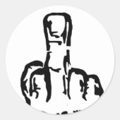 Middenvinger Ronde Sticker (Voorkant)