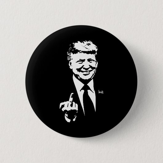 Middenvinger Trump 2024 Verkiezing Amerikaans Ronde Button 5,7 Cm (Voorkant)