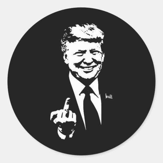 Middenvinger Trump 2024 Verkiezing Amerikaans Ronde Sticker (Voorkant)