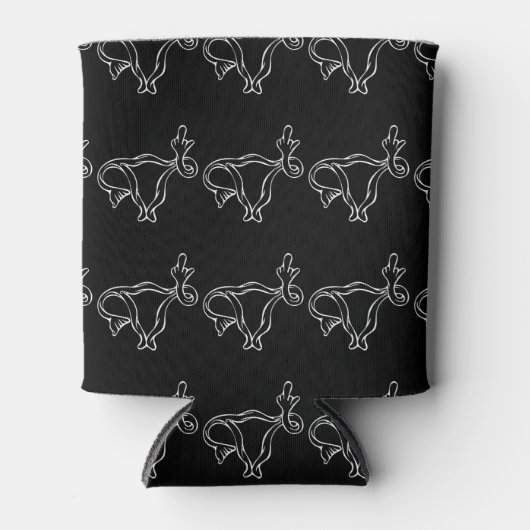 Middenvinger uterus feminist pro-keuze blikjeskoeler (Voorkant)