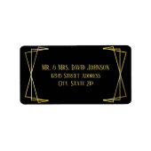 Middenvormig zwart ontwerp - adreslabel etiket (Voorkant)