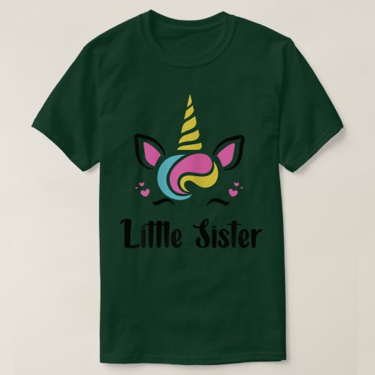 Middenzuster Cute Magical Unicorn Siblings Match T-shirt (Design voorkant)