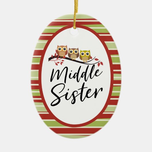 Middenzuster Drie Eigenaars komen overeen met zust Keramisch Ornament (Voorkant)