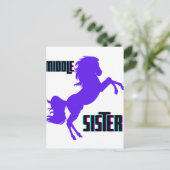 Middenzuster Paarse Pony Briefkaart (Staand voorkant)