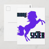 Middenzuster Paarse Pony Briefkaart (Voorkant / Achterkant)