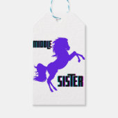 Middenzuster Paarse Pony Cadeaulabel (Voorkant)