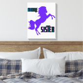 Middenzuster Paarse Pony Canvas Afdruk (Insitu (Slaapkamer))