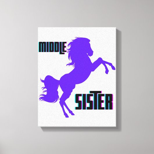Middenzuster Paarse Pony Canvas Afdruk (Voorkant)