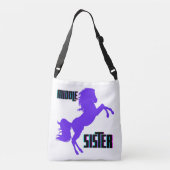 Middenzuster Paarse Pony Crossbody Tas (Achterkant)